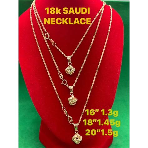 PAWNABLE 18K SAUDI GOLD ROPE CHAIN W Knot Pendant Shopee Philippines