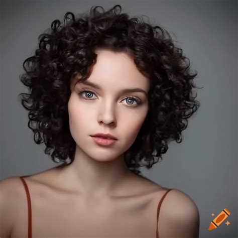 Detailed Portrait Of A Woman With Short Curly Hair On Craiyon