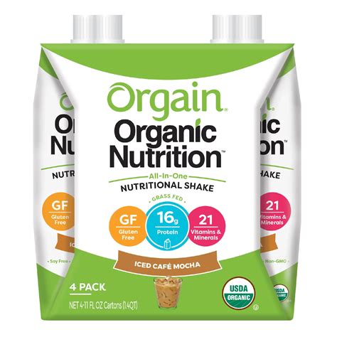 Orgain Organic Nutrition All In One Iced Café Mocha Shake 4 Pk Shop