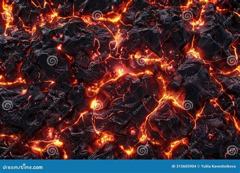 Hot Molten Lava Streaming Volcano Eruption Stream Hot Boiling Magma Venus Other Planet Surface