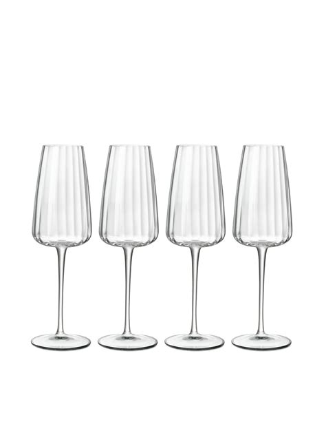 Set Of 4 Optica Champagne Flutes Luigi Bormioli Mands