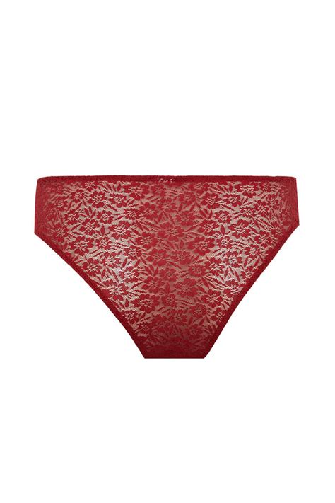 Bordeaux WOMAN Fall In Love Lace Brazilian Slip Panty 2956080 DeFacto