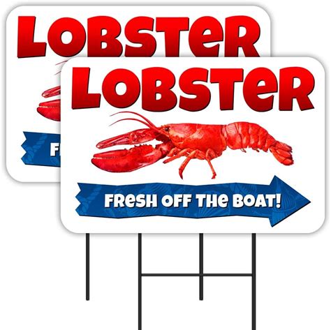 Lobster 2 Pack Yard Signs 16 X 24 Double Sided Print