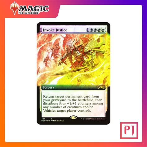 Mtg Invoke Justice Extended Art Neo White Rare Foil Eng