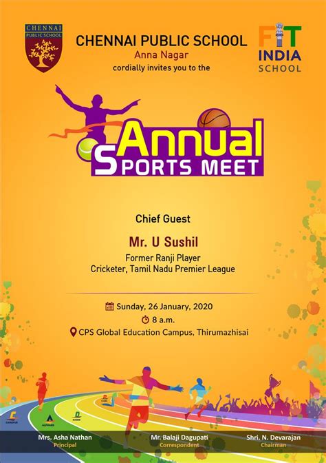 Annual Sports Meet Anna Nagar Sports Day Invitation Sports Day