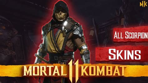 Mortal Kombat 11 All Scorpions Skins Mk 11 Youtube