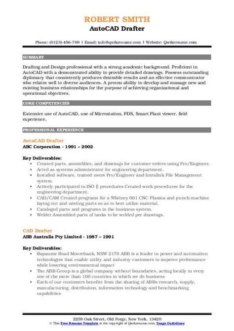 10 Cad Drafter Resume Samples And Templates For 2025