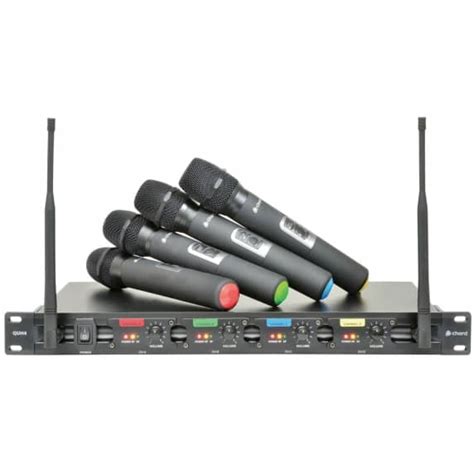 Chord 4 Channel Wireless Microphone Kit QUH4 Quad UHF System