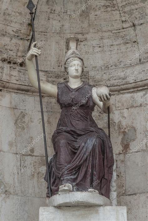 Statue of the goddess Dea Roma, the Goddess of Rome at Piazza de — Stock Photo © neurobite #68677469