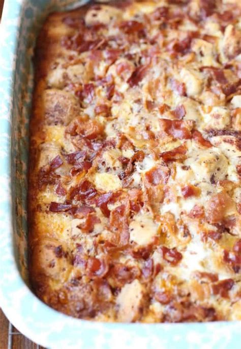 Cinnamon Roll Breakfast Bake | Homemade Brunch Casserole With Bacon