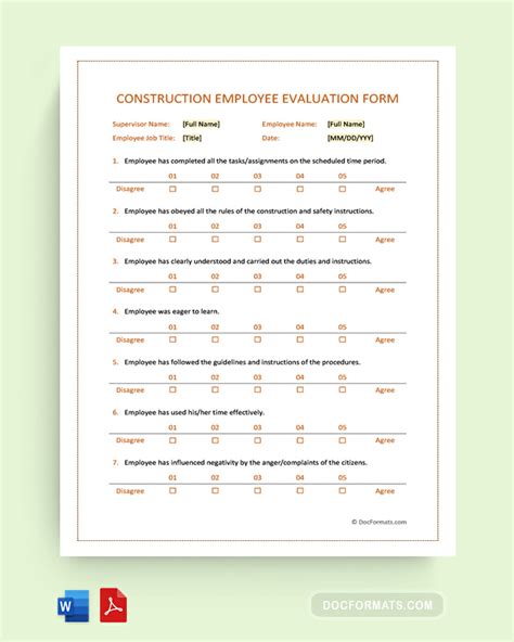 Employee Evaluation Forms And Templates Word Pdf