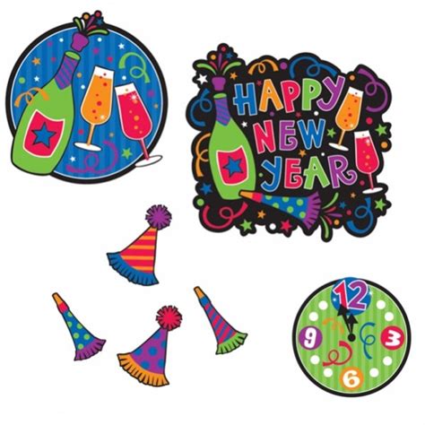 New Year Cutouts Pack Of 30