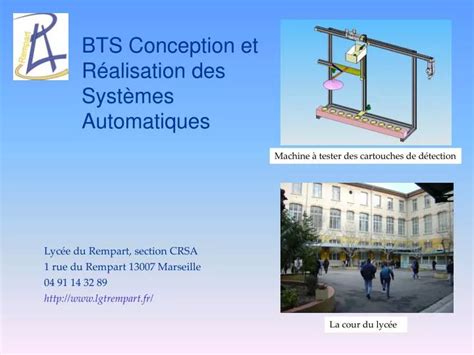 Ppt Bts Conception Et R Alisation Des Syst Mes Automatiques