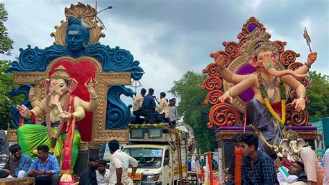 Ganesh Shobha Yatara Vinayaka Nimajjanam Ganesh Immersion In Tank