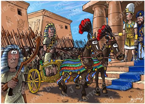 Exodus 14 Parting Of The Red Sea Scene 03 Pharaohs Chariot Bible Cartoons