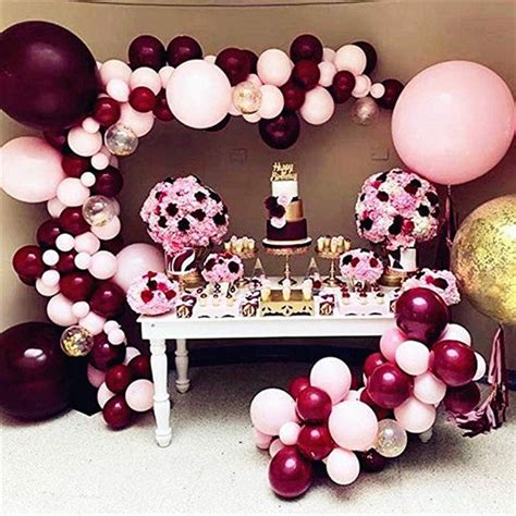 Pcs Globos Rojo Vino Guirnalda Kit Globo Rosa Arco Etsy Espa A