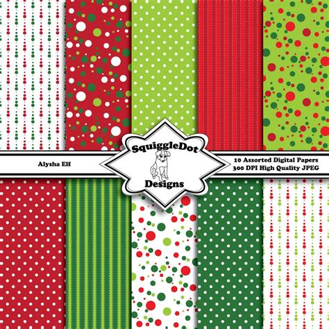 Digital Printable Christmas Paper Paper For By Squiggledotdesigns