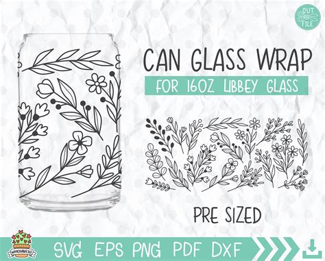 Wildflower Can Glass Wrap SVG Wildflower Print Libbey 16oz Etsy UK