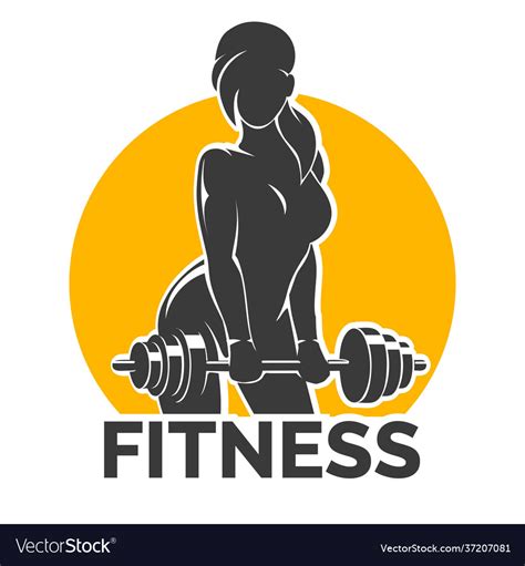 Fitness Emblem Presenting Training Girl Royalty Free Vector