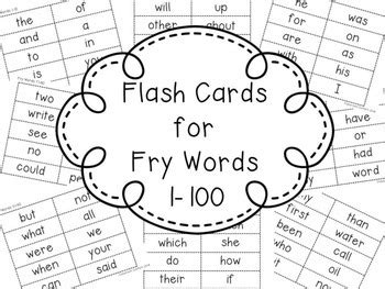 Fry Sight Word Flash Cards Freebie By Classroom Confetti Tpt