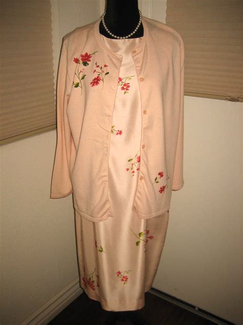 Talbots 100 Silk Floral Dress With Matching Sweater … Gem