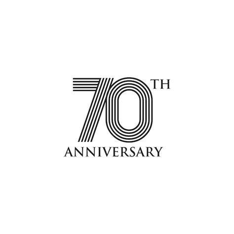 Premium Vector 70th Year Celebrating Anniversary Emblem Logo Design