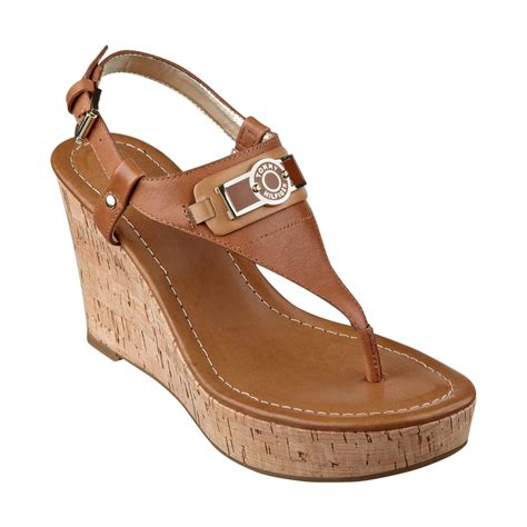 Tommy Hilfiger Womens Monor Platform Wedge Thong Sandals In Brown