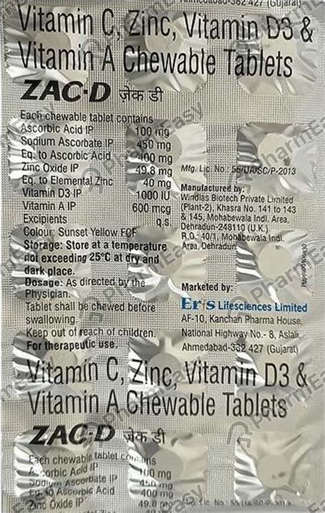 Buy Zac D Woman Strip Of Chewable Tablets Online Get Upto Off