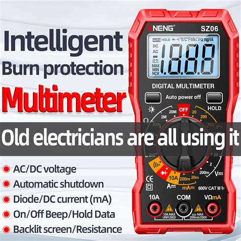 Aneng Digital Multimeter Voltage Tester Backlit Screen Count