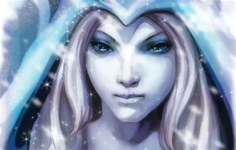 Wallpaper Girl Snowflakes Art Blonde Crystal Maiden Dota 2 Rylai