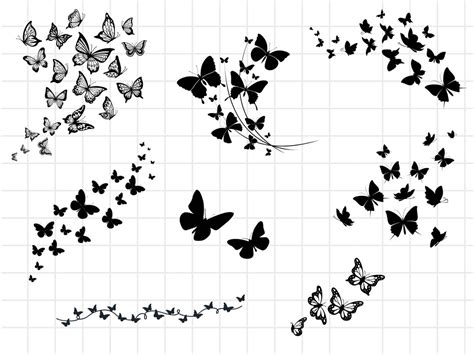 Flying Butterflies Svg Bundle Butterfly Png Butterfly Svg Layered