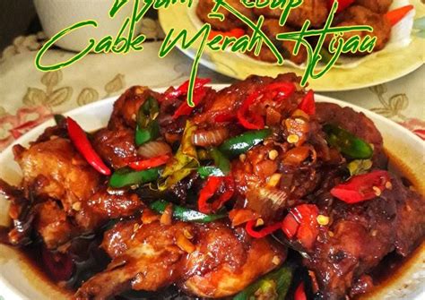 Resep Ayam Kecap Cabe Merah Hijau Oleh Lanjarsih Mama Fifian Cookpad