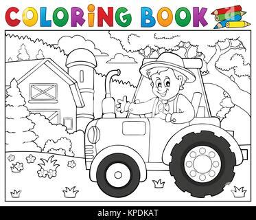 Libro Para Colorear Agricultor Tema Imagen Ilustraci N Fotograf A