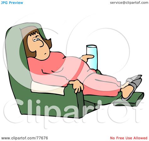 Royalty Free RF Clipart Illustration Of A Sick Or Lazy Woman With A