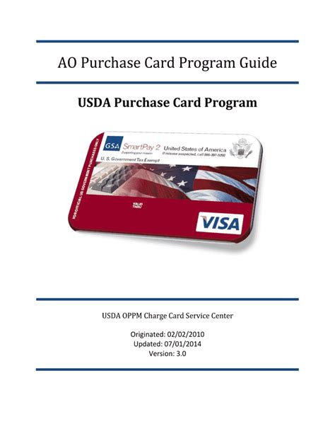 Fillable Online Dm Usda Ao Purchase Card Program Guide Dm Home Us