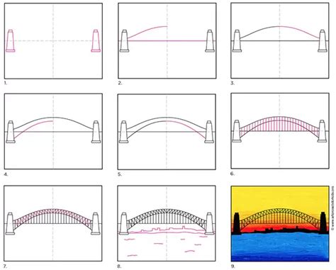 Straightforward Easy methods to Draw a Bridge Tutorial and Bridge ...