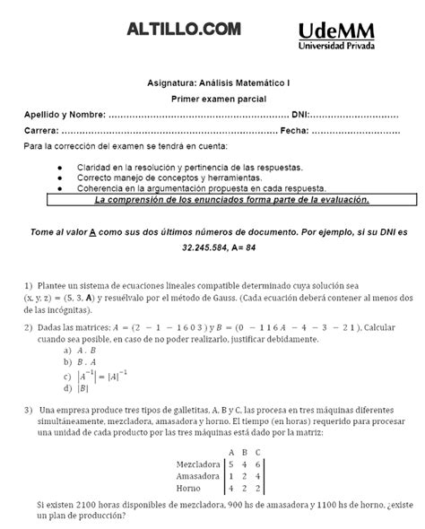 1º Parcial A Análisis Matemático I 2022 UDEMM