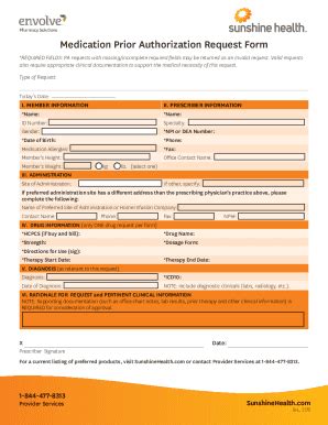 Medication Prior Authorization Request Form Fill Online Printable