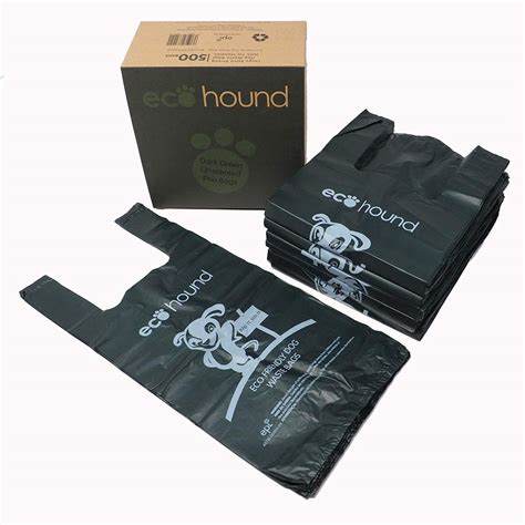 Ecohound 500 Large Thick Premium Quality Dark Green Dog Waste Bags With ...