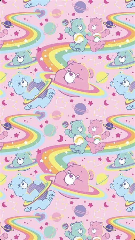 Download Aesthetic Care Bear Rainbow Collage Wallpaper