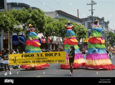 Celebrants In The Cinco De Mayo Parade In The Mission District Stock