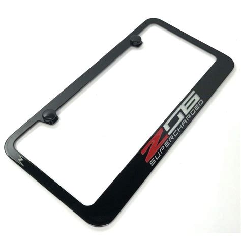 Chevrolet Corvette C Z Supercharged License Plate Frame Black