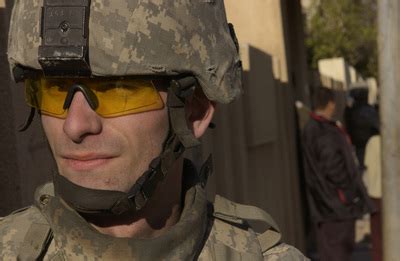 U S Army Spc James Close Watches For Threats