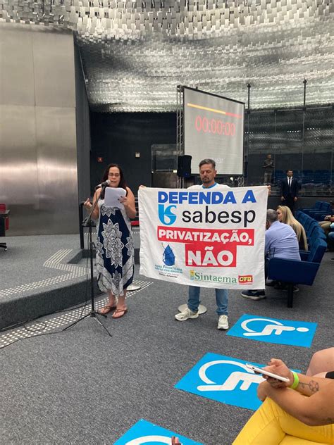 Sintaema Protesta Contra Privatiza O Da Sabesp E Chama De Farsa