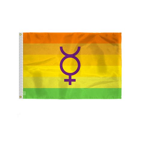 Agas Hermaphrodite Pride Flag 2x3 Ft Double Sided Printed 200d Nylon