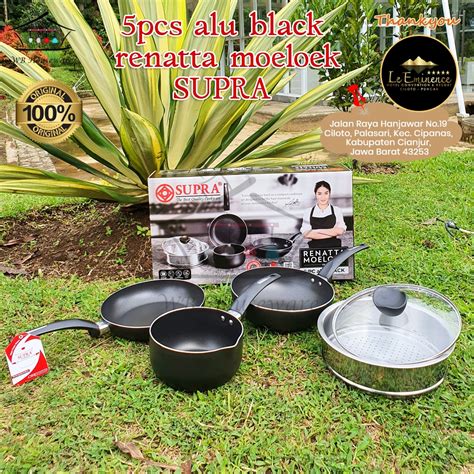 Jual Panci Supra Set Renatta Black Series 5pcs Alu Black Cookware Set