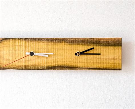 Dual Time Clock Wooden Dual Time Zone Clock Modern Wall - Etsy | Wall ...