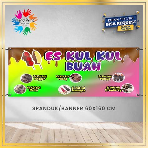 Jual SPANDUK BANNER Es Kul Kul Buah Warna Pelangi Coklat Minuman