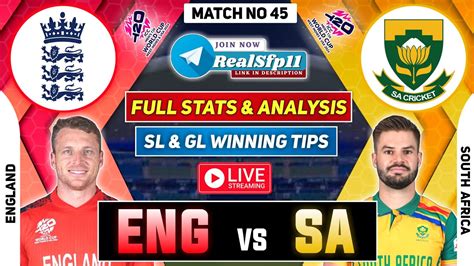 T20 World Cup 2024 LIVE ENG Vs SA Dream11 Team Today England Vs South