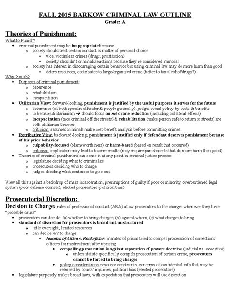 Crim Barkow Outline Fall Barkow Criminal Law Outline